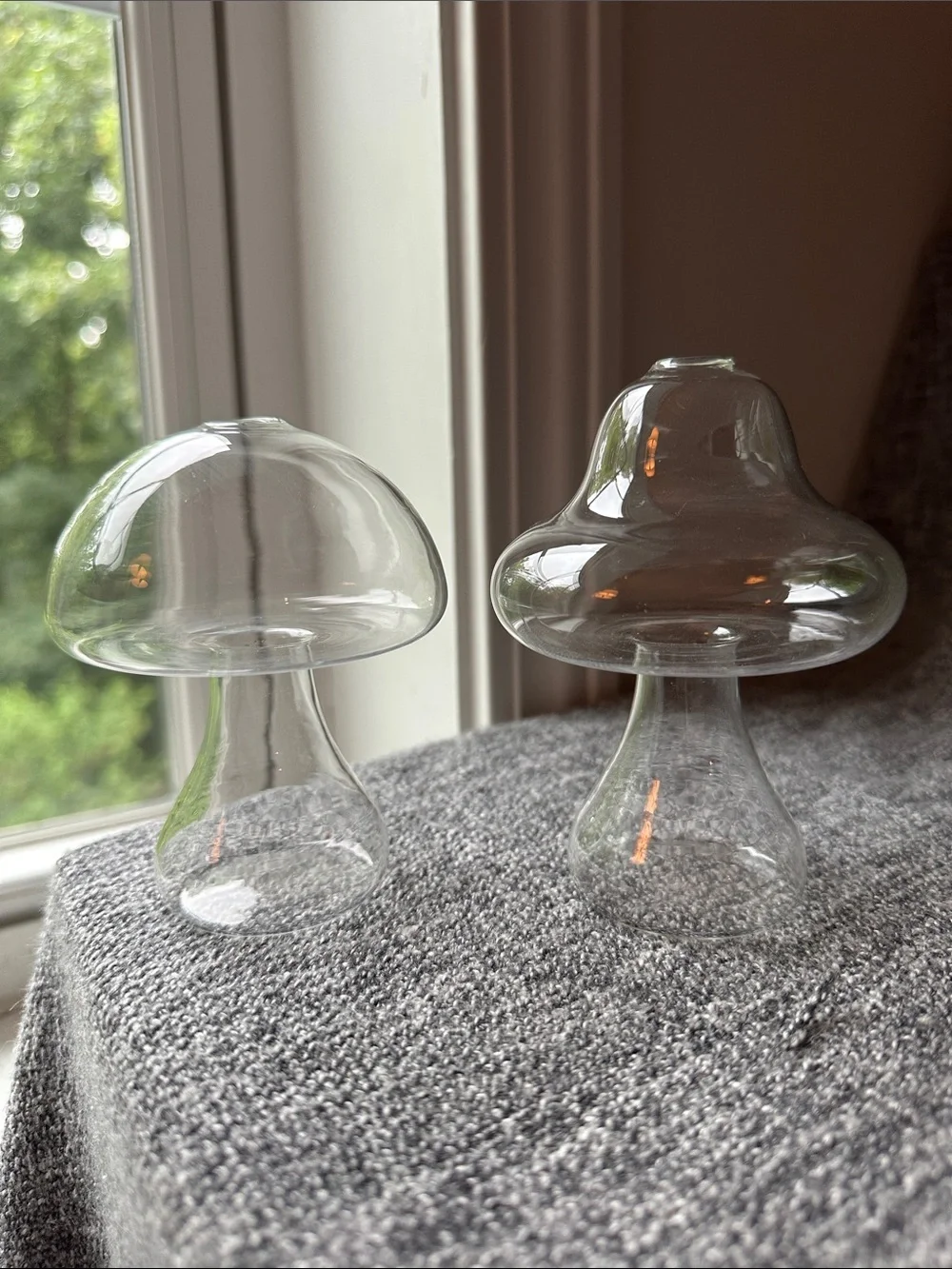 Mushroom shaped stem vases • holds water